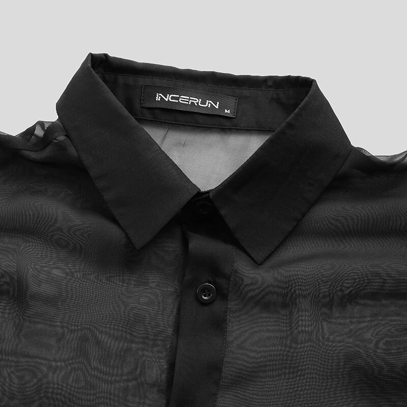 (image for) Mens Fashion Single Breasted Pure Color Long Sleeve Casual Shirts