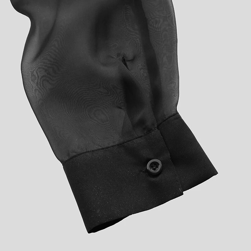 (image for) Mens Fashion Single Breasted Pure Color Long Sleeve Casual Shirts